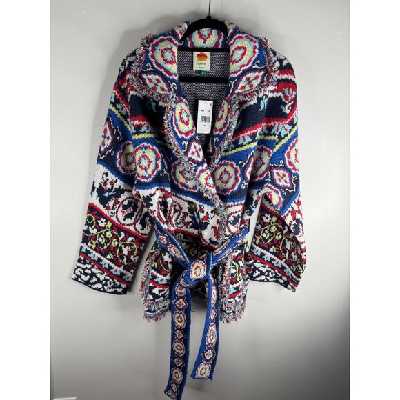 FARM Rio Ainika Knit Cardigan Sweater Cardi W/ Tie Size M NWT $270 - Picture 5 of 7